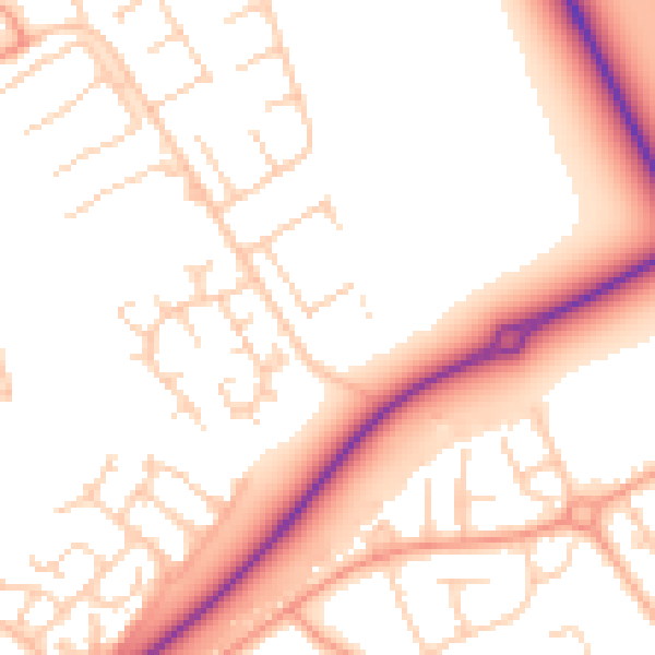 Daytime road noise heatmap for LU5 5RX