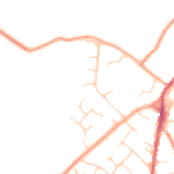 Daytime road noise heatmap for LU5 6AQ