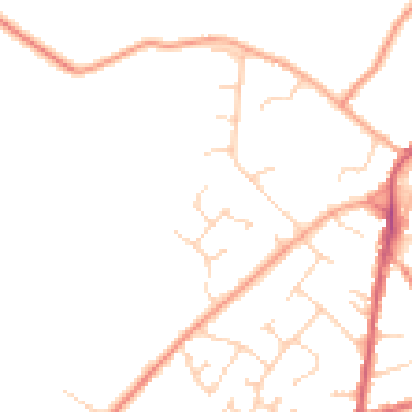 Daytime road noise heatmap for LU5 6BH
