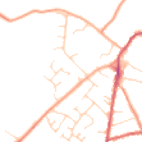 Daytime road noise heatmap for LU5 6BJ