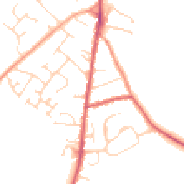Daytime road noise heatmap for LU5 6DP