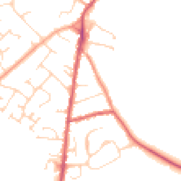 Daytime road noise heatmap for LU5 6DY
