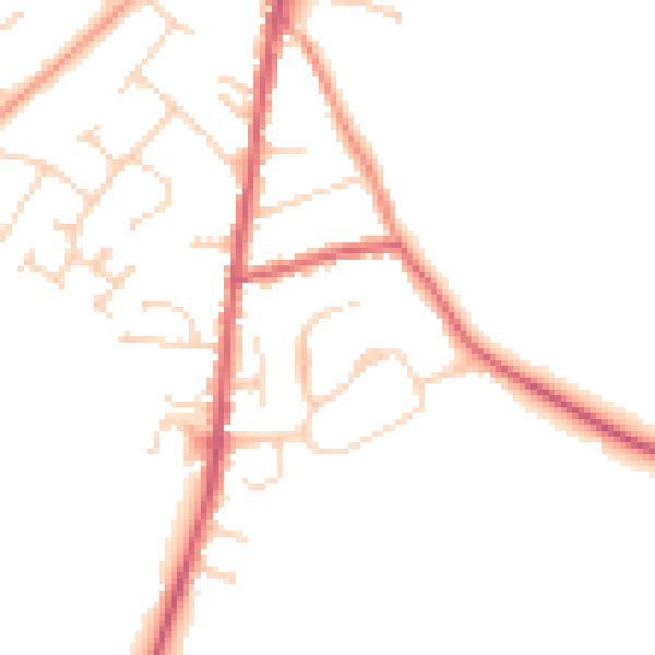 Daytime road noise heatmap for LU5 6EF