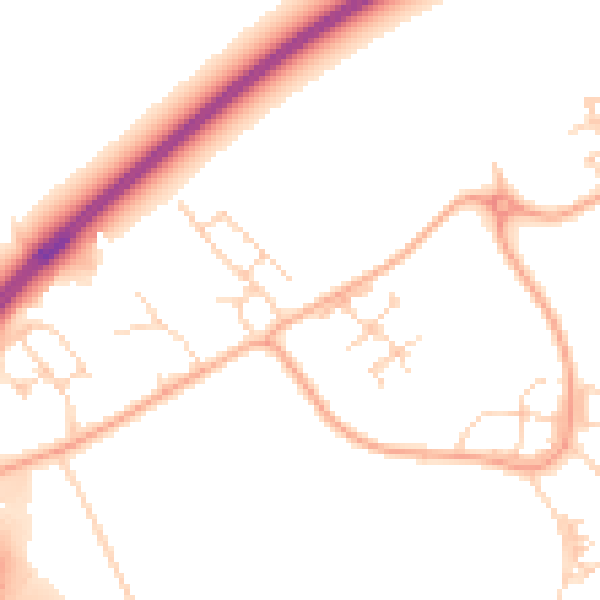 Daytime road noise heatmap for LU5 6GU