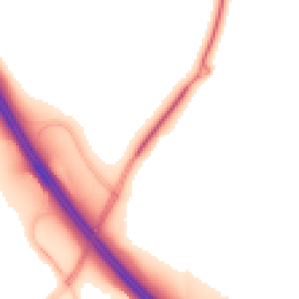 Night-time road noise heatmap for LU5 6HE