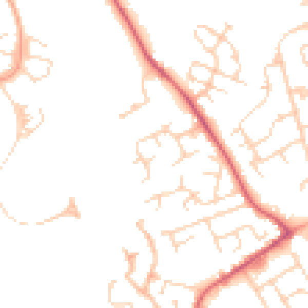 Daytime road noise heatmap for LU5 6JZ