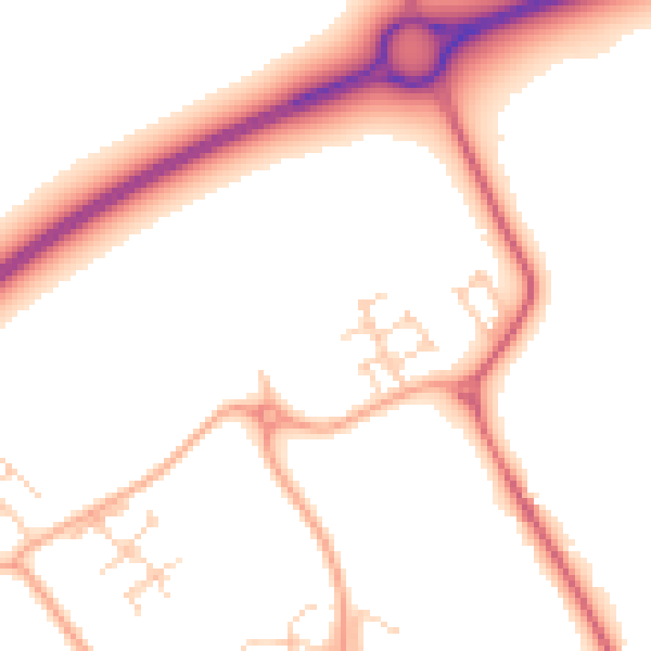 Daytime road noise heatmap for LU5 6RP