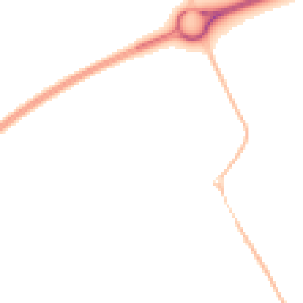Night-time road noise heatmap for LU5 6RP