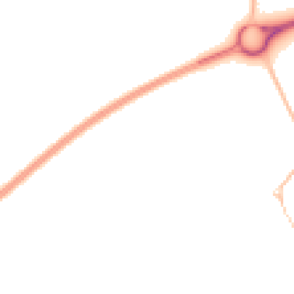 Night-time road noise heatmap for LU5 6RQ