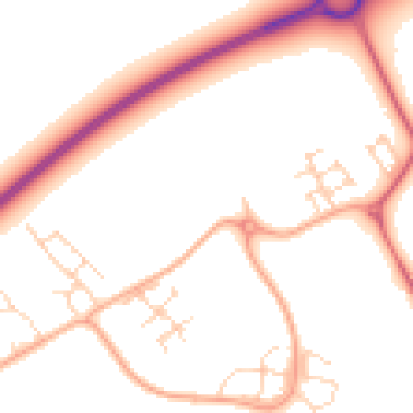 Daytime road noise heatmap for LU5 6TH
