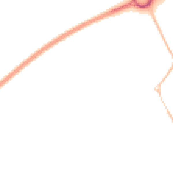 Night-time road noise heatmap for LU5 6TH