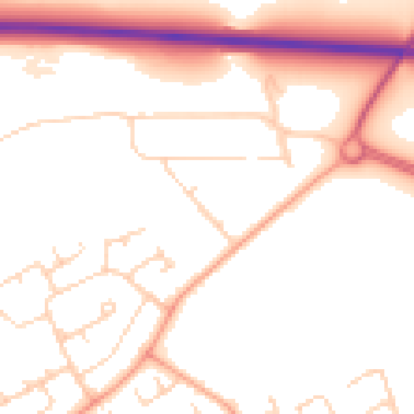 Daytime road noise heatmap for LU5 7AA