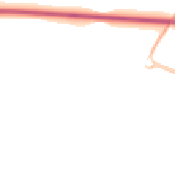 Night-time road noise heatmap for LU5 7AA