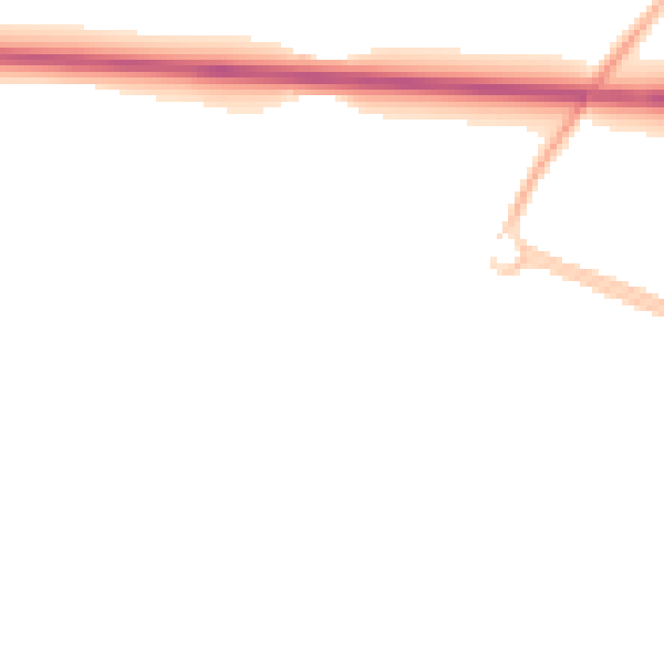 Night-time road noise heatmap for LU5 7AL