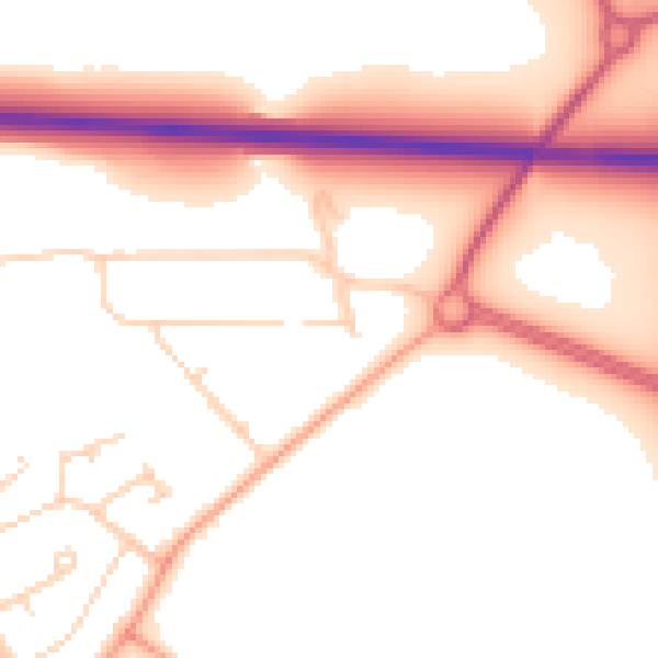 Daytime road noise heatmap for LU5 7AN