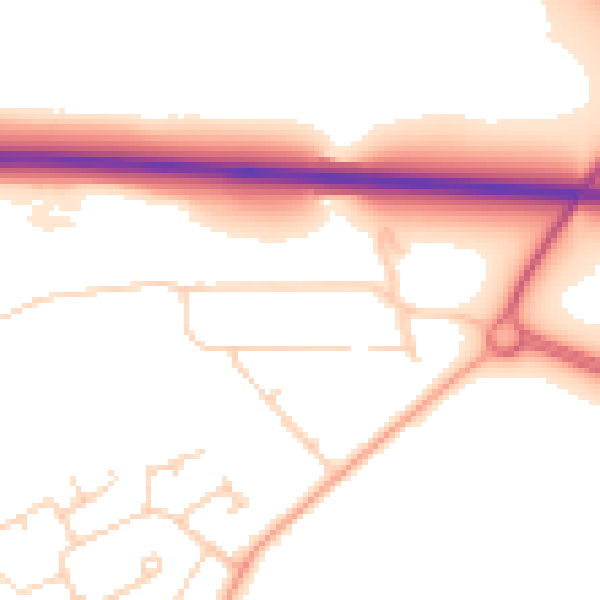 Daytime road noise heatmap for LU5 7AQ