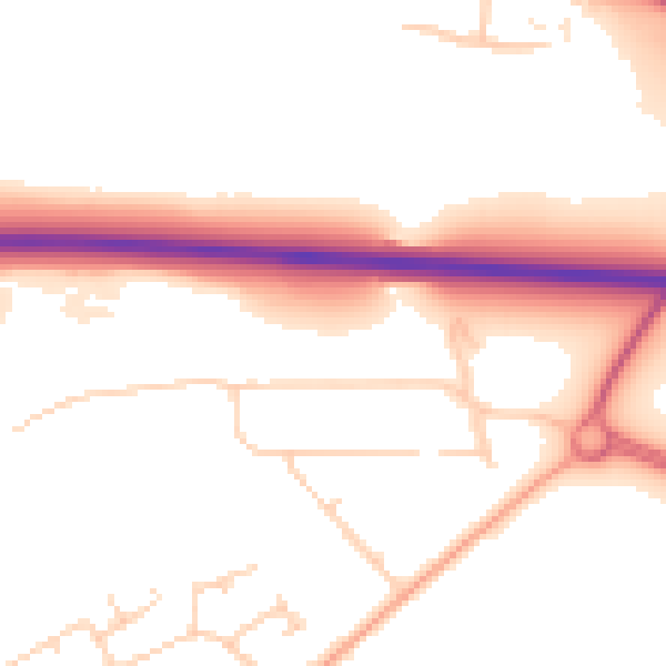 Daytime road noise heatmap for LU5 7AU