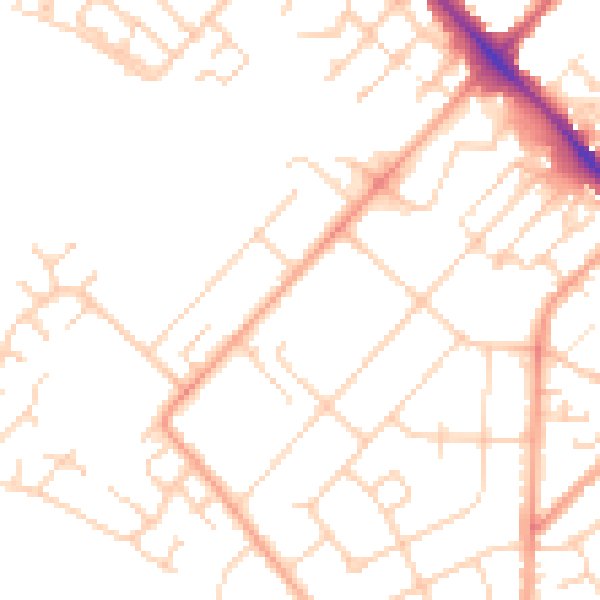 Daytime road noise heatmap for LU6 1AD