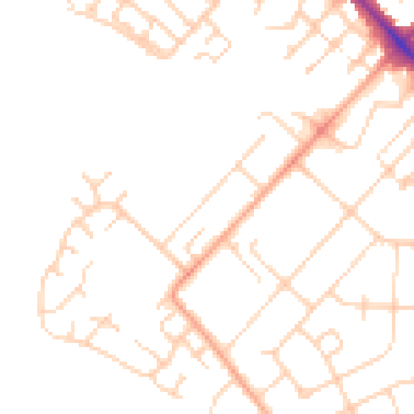 Daytime road noise heatmap for LU6 1AH