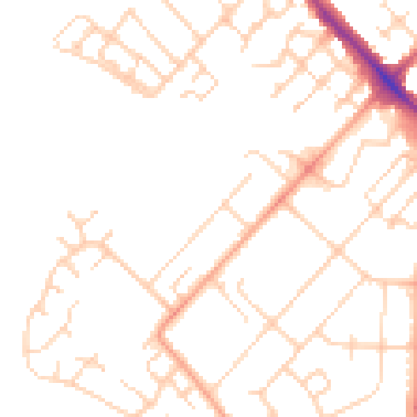 Daytime road noise heatmap for LU6 1AJ
