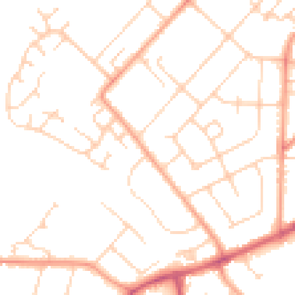 Daytime road noise heatmap for LU6 1AW