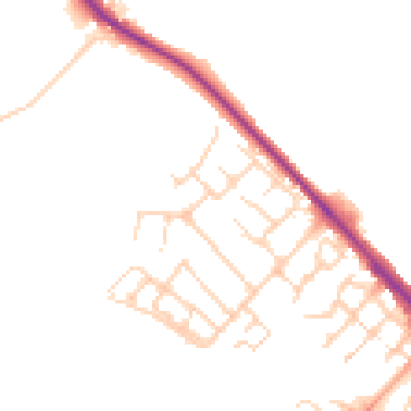 Daytime road noise heatmap for LU6 1BP