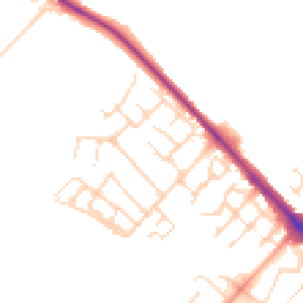 Daytime road noise heatmap for LU6 1BU