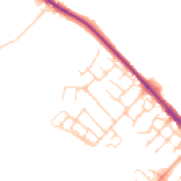 Daytime road noise heatmap for LU6 1BW