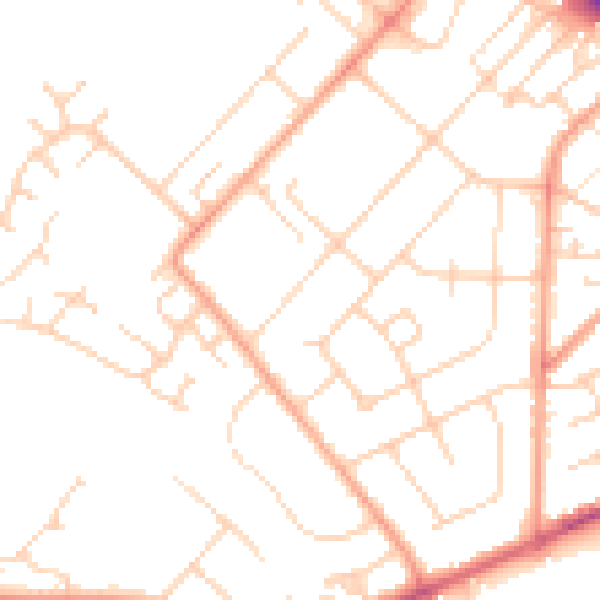 Daytime road noise heatmap for LU6 1DR
