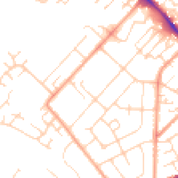 Daytime road noise heatmap for LU6 1DY