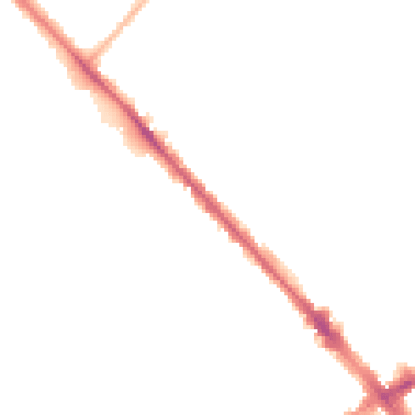 Night-time road noise heatmap for LU6 1JW