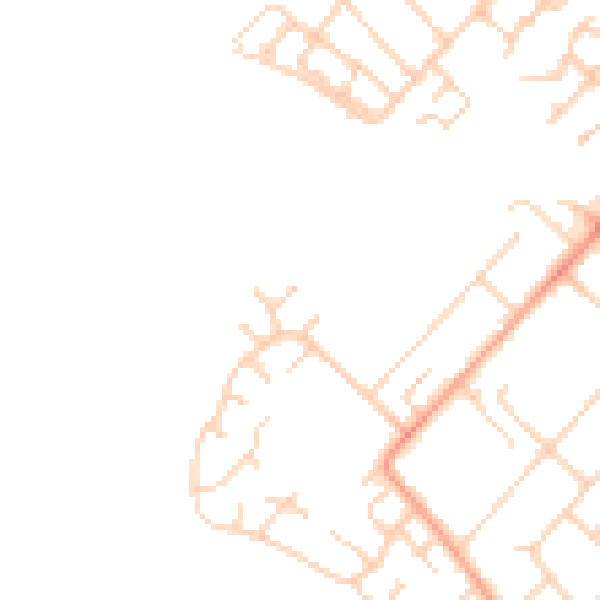 Daytime road noise heatmap for LU6 1UD