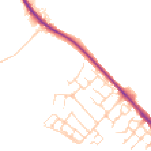 Daytime road noise heatmap for LU6 1UJ