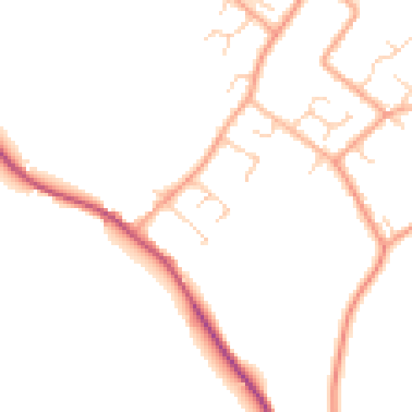 Daytime road noise heatmap for LU6 2FT