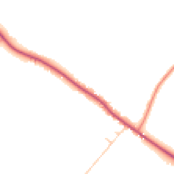 Daytime road noise heatmap for LU6 2HA