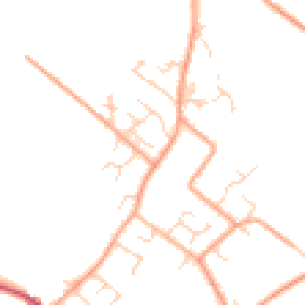 Daytime road noise heatmap for LU6 2HS