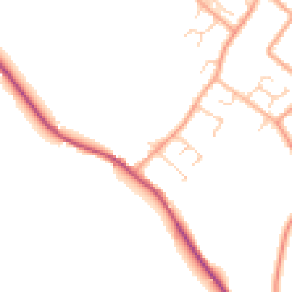 Daytime road noise heatmap for LU6 2HU
