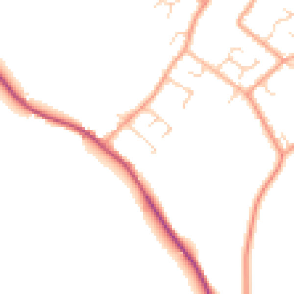 Daytime road noise heatmap for LU6 2HY