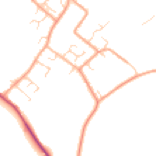 Daytime road noise heatmap for LU6 2HZ