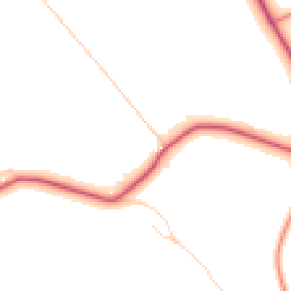 Daytime road noise heatmap for LU6 2LQ