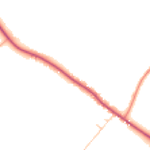 Daytime road noise heatmap for LU6 2NS