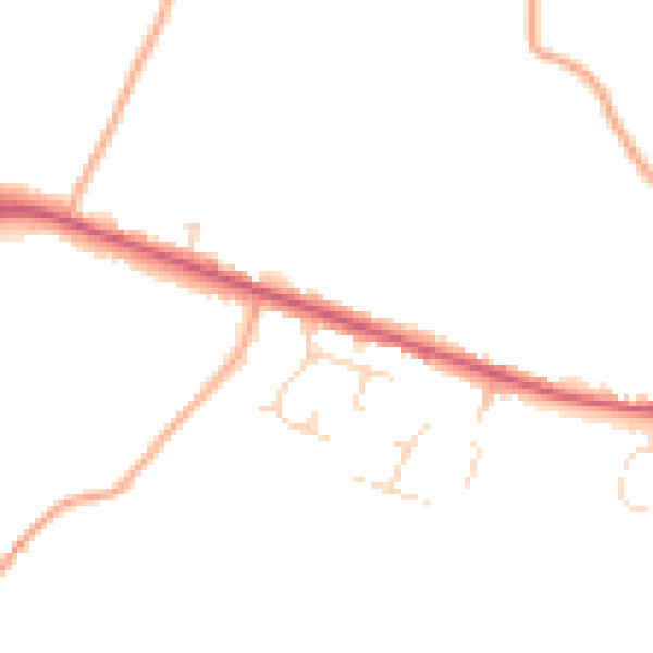 Daytime road noise heatmap for LU6 2PH