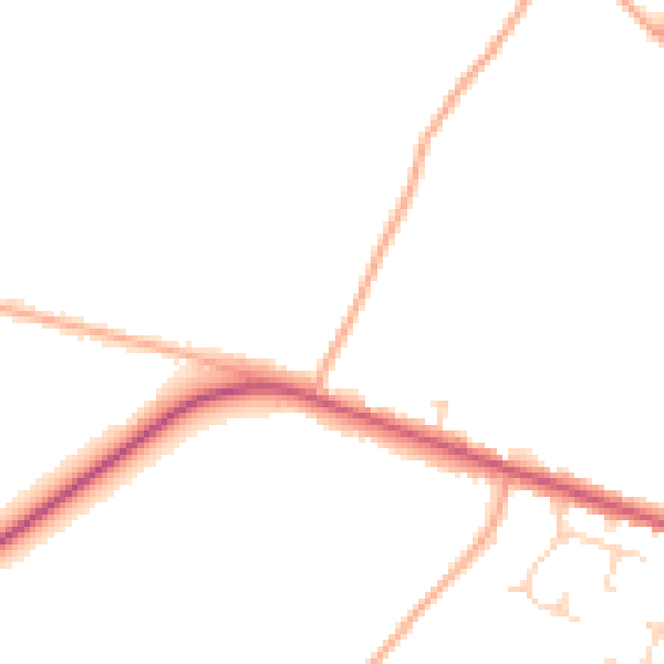 Daytime road noise heatmap for LU6 2PL