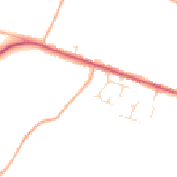 Daytime road noise heatmap for LU6 2PQ