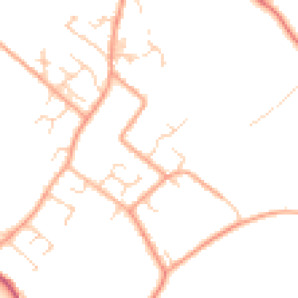 Daytime road noise heatmap for LU6 2RN