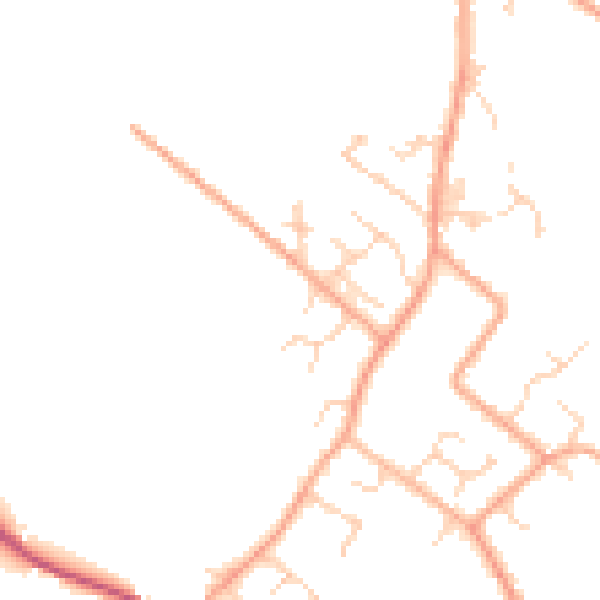 Daytime road noise heatmap for LU6 2RW