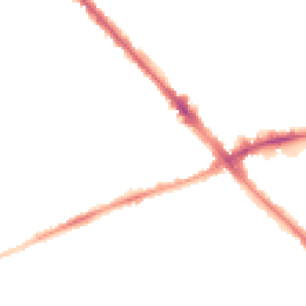 Night-time road noise heatmap for LU6 3BD
