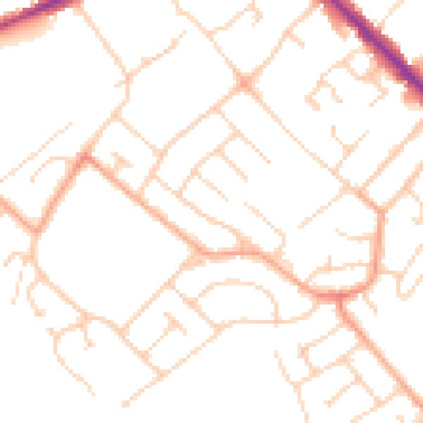 Daytime road noise heatmap for LU6 3DB
