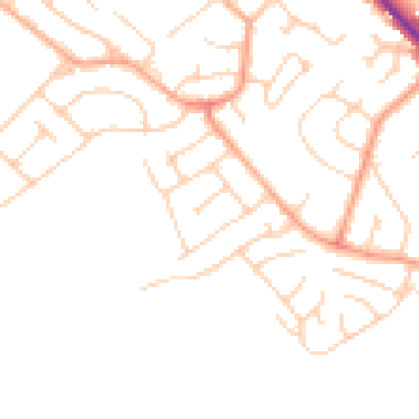 Daytime road noise heatmap for LU6 3PE