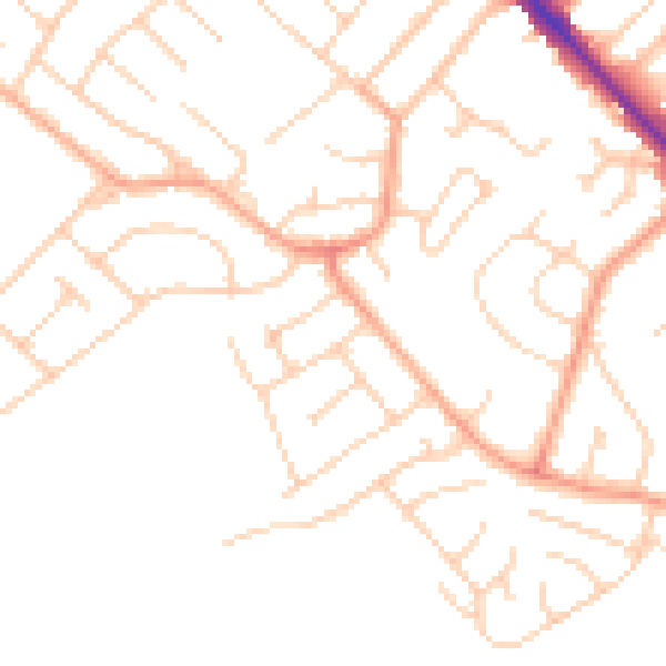 Daytime road noise heatmap for LU6 3PF